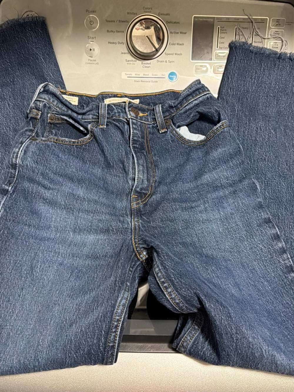 Levi's Women's Straight-Leg Jeans in Dark Blue Denim